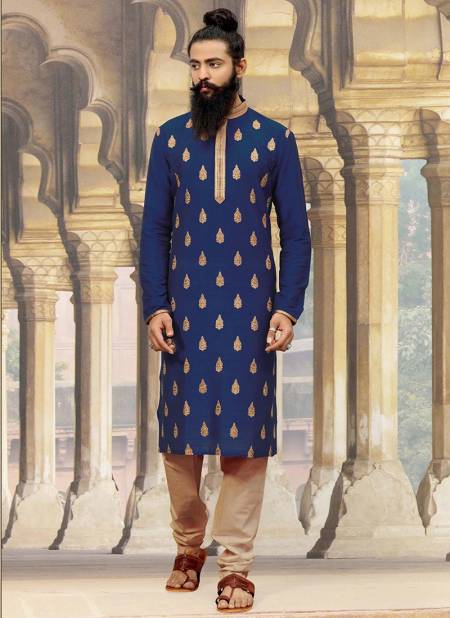Navy Blue Colour New Ethnic Wear Mens Kurta Pajama Collection ANI 20